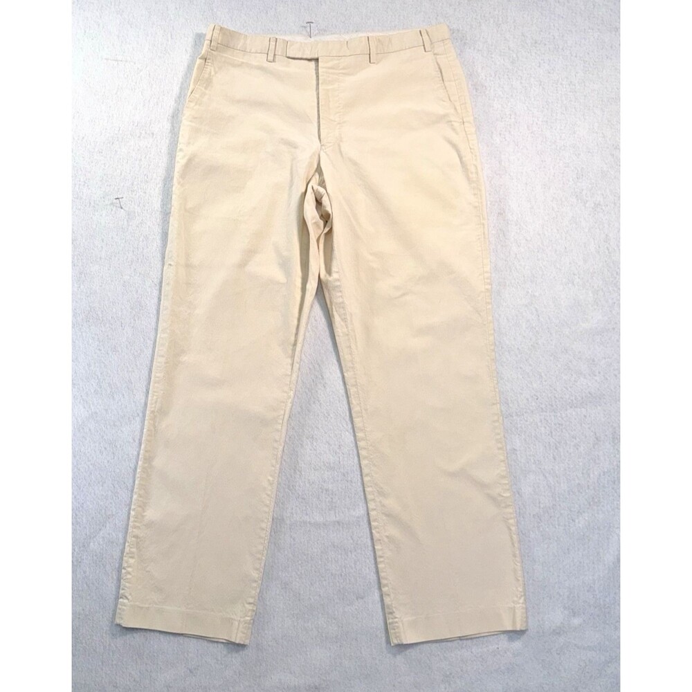Murano Collezione Dress Pants Mens 36 x 32 Flat Front Ivory Preppy Beach Club